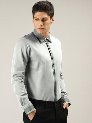 green self design casual shirt - 17090637 - Standard Image - 2
