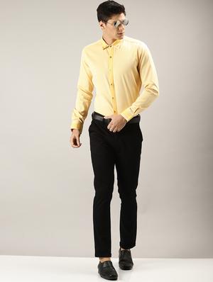 yellow self design casual shirt - 17090639 - Standard Image - 4