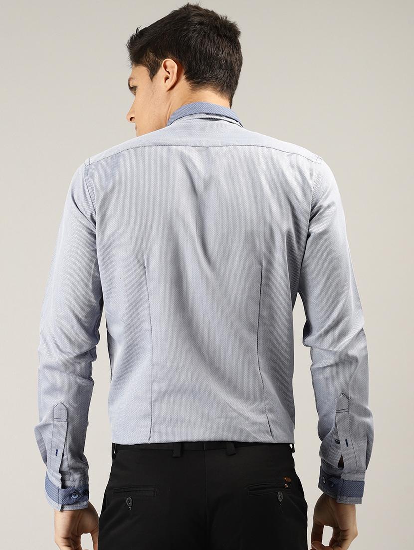 light blue self design casual shirt - 17090650 - Zoom Image - 3