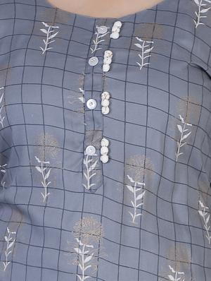 checkered kurta pant set - 17090951 - Standard Image - 4