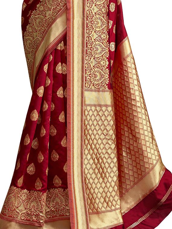 self design woven saree with blouse - 17091192 - Zoom Image - 2