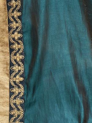 embroidered half and half saree with blouse - 17091265 - Standard Image - 3
