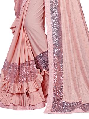 ruffle bordered saree with blouse - 17091302 - Standard Image - 2