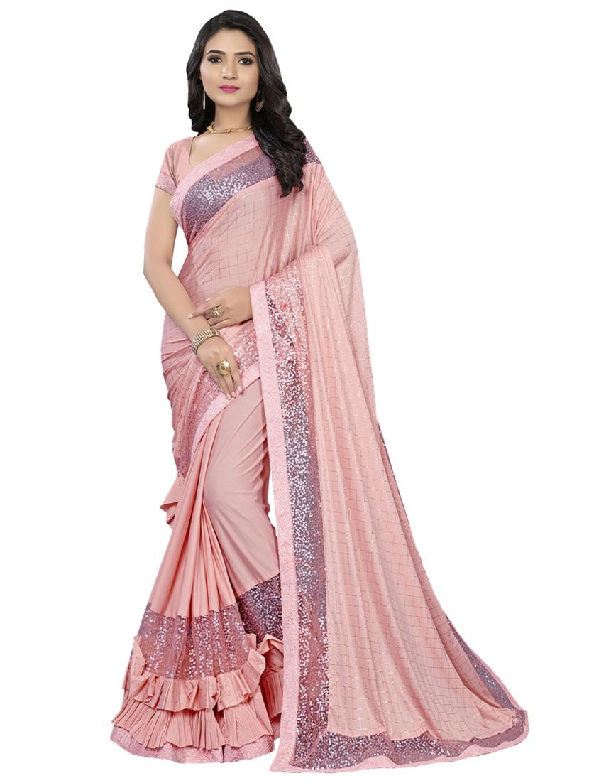 ruffle bordered saree with blouse - 17091302 - Zoom Image - 1