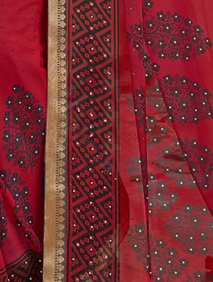 floral printed saree with blouse - 17091326 - Standard Image - 2