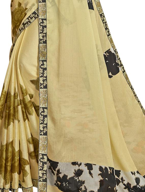 floral printed saree with blouse - 17091432 - Zoom Image - 2
