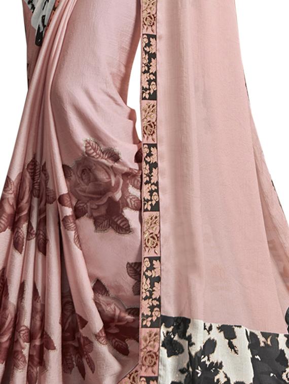 floral printed saree with blouse - 17091436 - Zoom Image - 2
