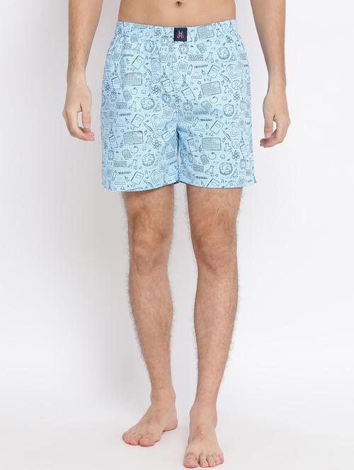 blue printed boxer - 17091552 - Standard Image - 1