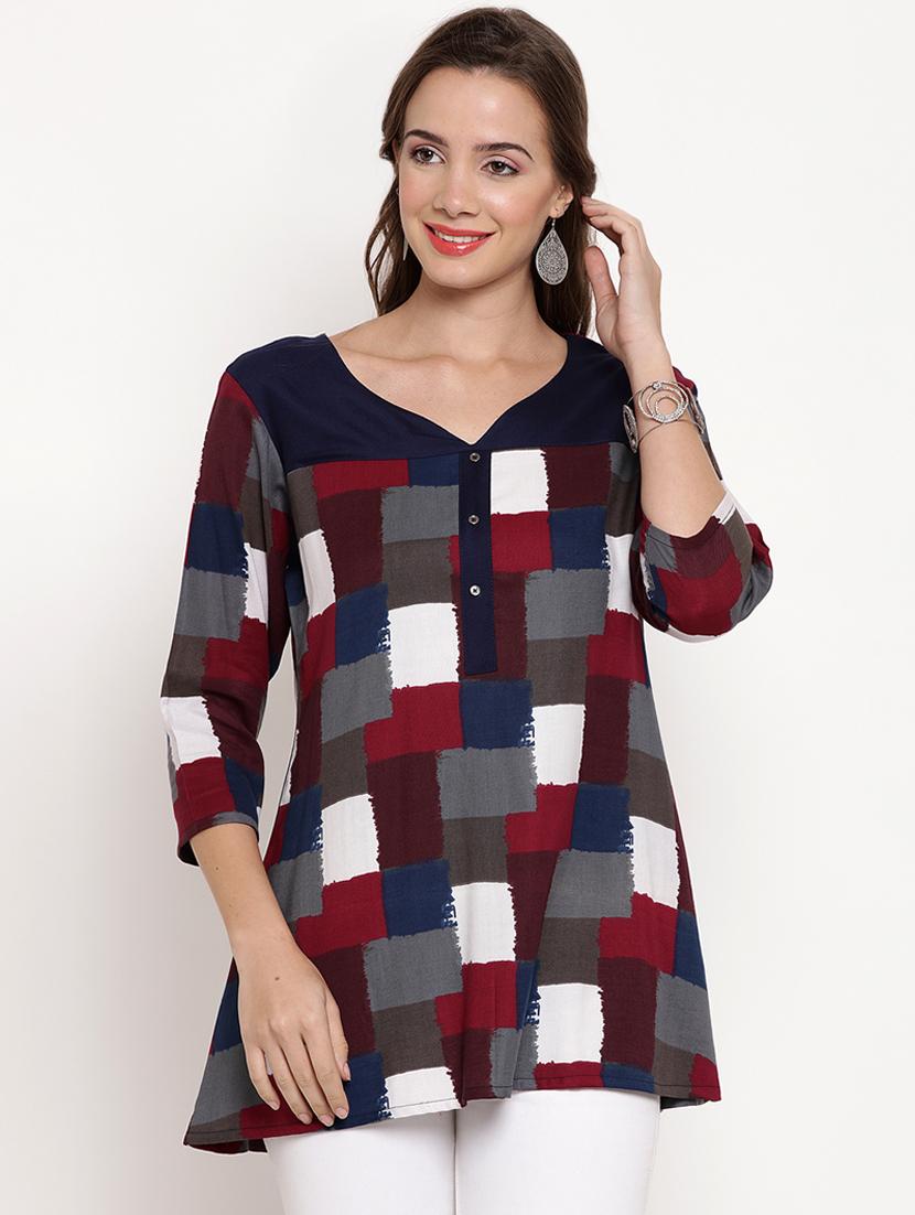 printed a-line kurti - 17091622 - Zoom Image - 1