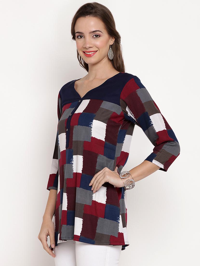 printed a-line kurti - 17091622 - Zoom Image - 2