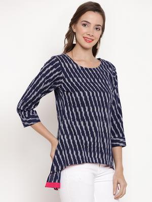 printed high-low kurti - 17091623 - Standard Image - 2