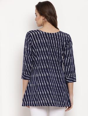 printed high-low kurti - 17091623 - Standard Image - 3