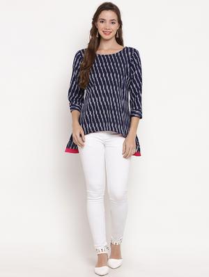printed high-low kurti - 17091623 - Standard Image - 4