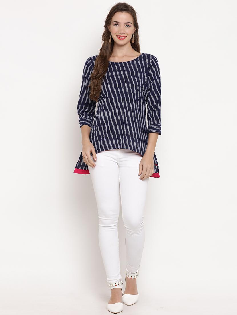 printed high-low kurti - 17091623 - Zoom Image - 4