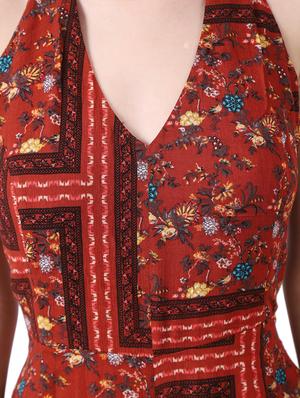 tie front floral jumpsuit - 17091968 - Standard Image - 4