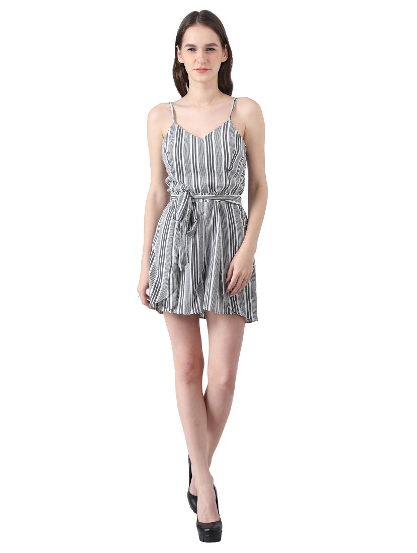 cami neck tie front romper - 17091972 - Zoom Image - 1