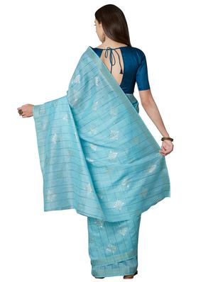pastel printed saree with blouse - 17091979 - Standard Image - 2