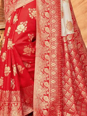 foil print banarasi saree with blouse - 17092000 - Standard Image - 2