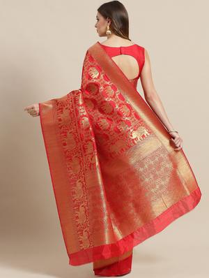 self design banarasi saree with blouse - 17092017 - Standard Image - 2