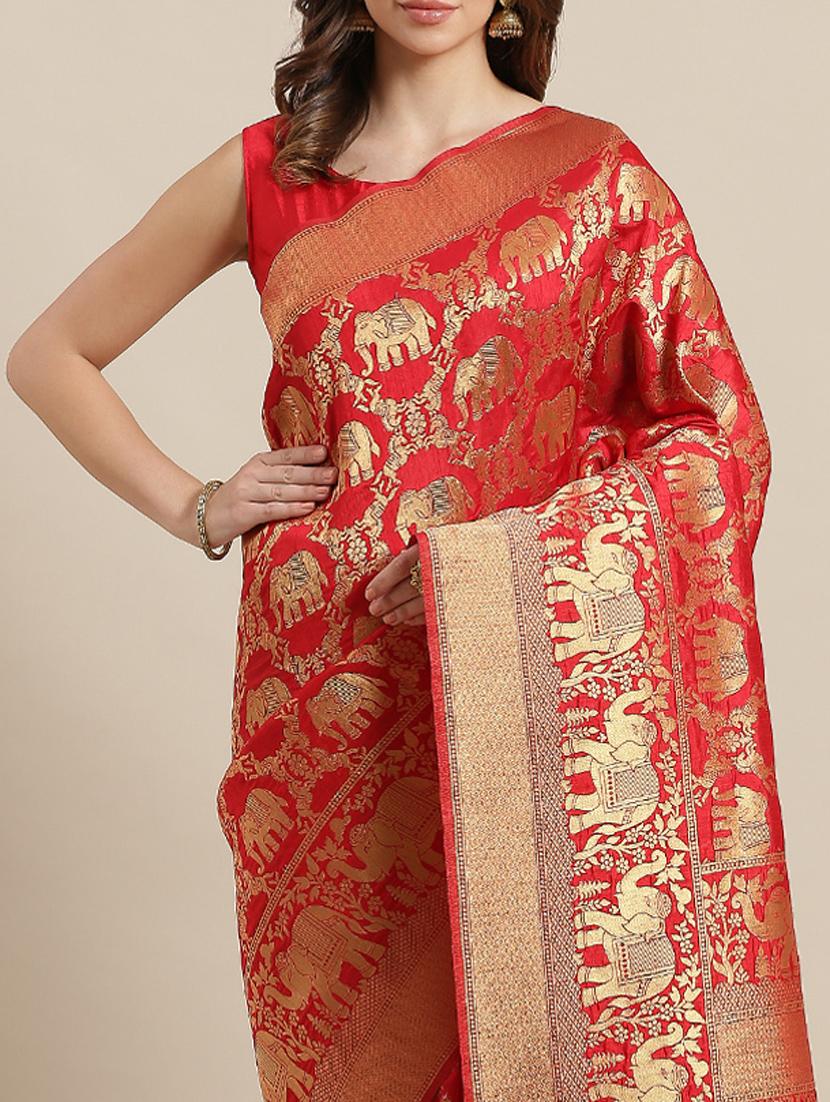 self design banarasi saree with blouse - 17092017 - Zoom Image - 3