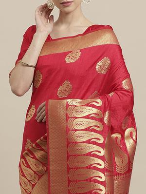 self design banarasi saree with blouse - 17092018 - Standard Image - 3