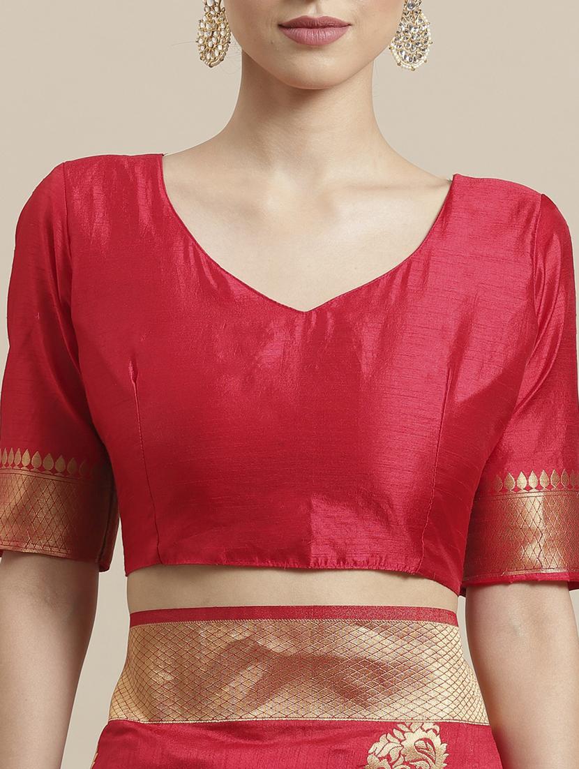 self design banarasi saree with blouse - 17092018 - Zoom Image - 4