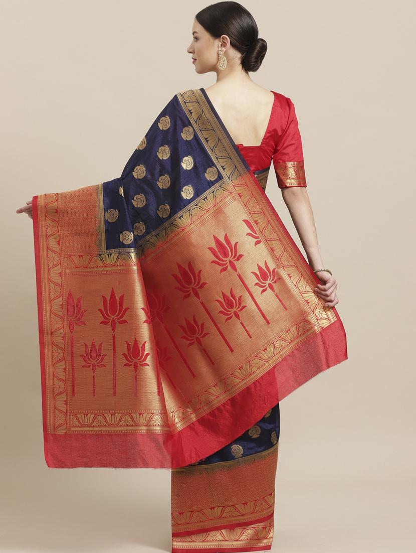 paisley woven saree with blouse - 17092019 - Zoom Image - 2