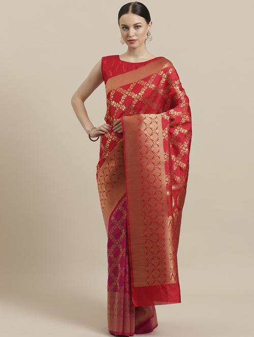 self design banarsi saree with blouse - 17092020 - Standard Image - 1