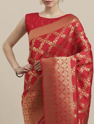 self design banarsi saree with blouse - 17092020 - Standard Image - 3