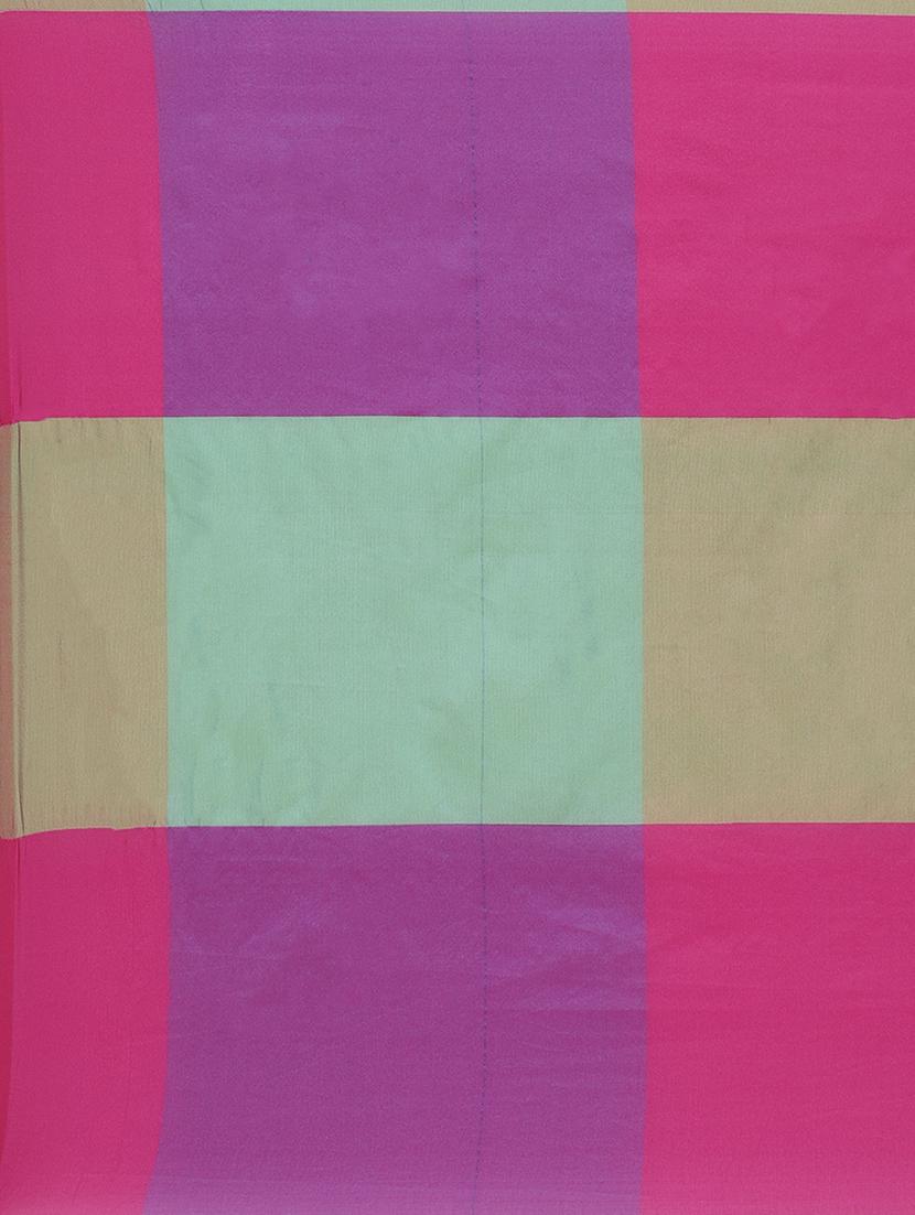 color block woven saree with blouse - 17092029 - Zoom Image - 5