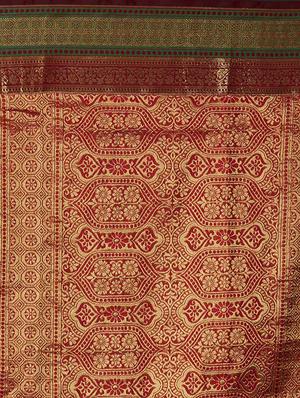 printed woven saree with blouse - 17092036 - Standard Image - 4