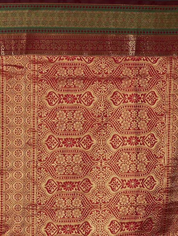 printed woven saree with blouse - 17092036 - Zoom Image - 4