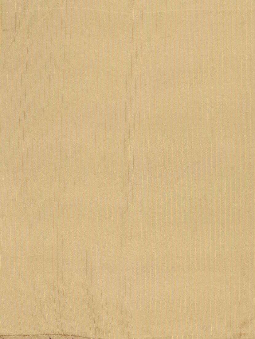 striped plain saree with blouse - 17092042 - Zoom Image - 5