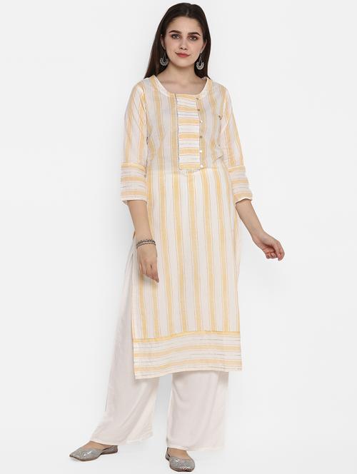 striped straight kurta - 17092105 - Standard Image - 1