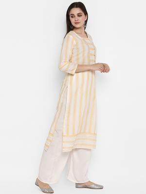 striped straight kurta - 17092105 - Standard Image - 2