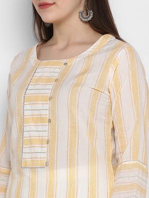 striped straight kurta - 17092105 - Standard Image - 4