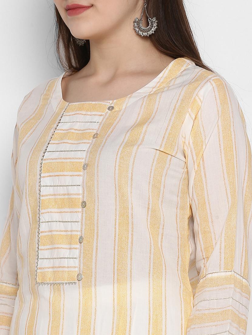 striped straight kurta - 17092105 - Zoom Image - 4