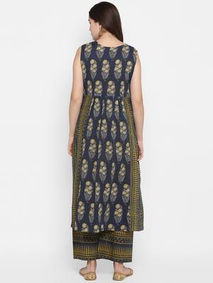 printed flared kurta - 17092114 - Standard Image - 3