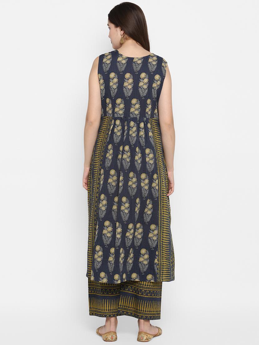 printed flared kurta - 17092114 - Zoom Image - 3