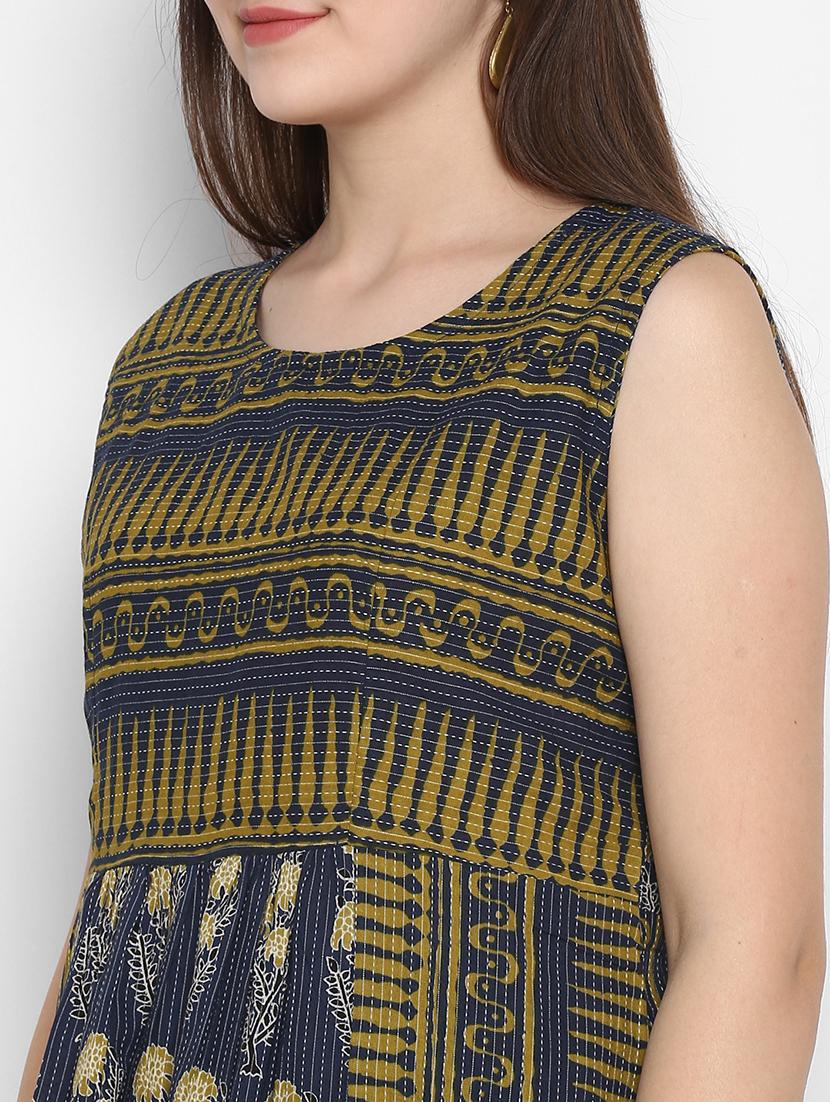 printed flared kurta - 17092114 - Zoom Image - 4