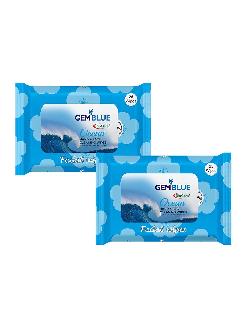 gemblue biocare facial wipes ocean, pack of 25 set of 2 - 17092351 - Zoom Image - 1