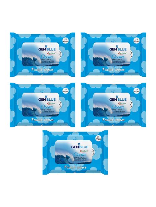 gemblue biocare ocean facial wipes pack of 5 - 17092376 - Standard Image - 1