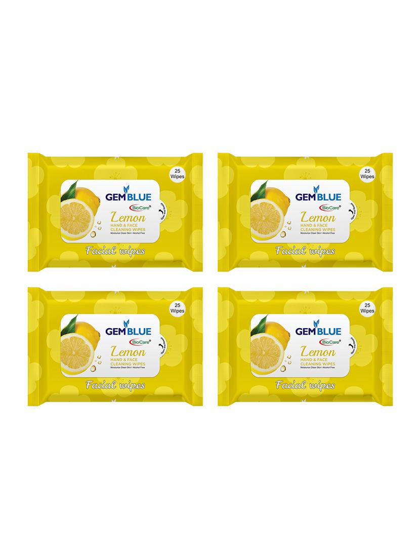 gemblue biocare lemon facial wipes pack of 4 - 17092382 - Zoom Image - 1