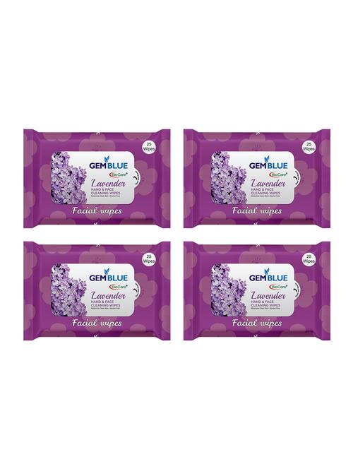 gemblue biocare lavender facial wipes pack of 4 - 17092383 - Standard Image - 1
