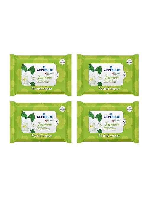 gemblue biocare jasmine facial wipes pack of 4 - 17092384 - Standard Image - 1