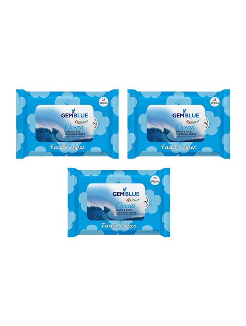gemblue biocare ocean facial wipes pack of 3 - 17092386 - Standard Image - 1