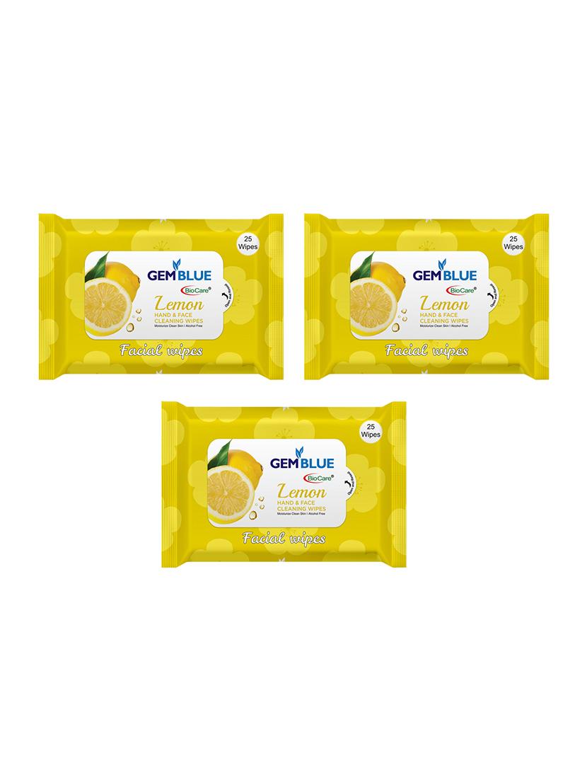 gemblue biocare lemon facial wipes pack of 3 - 17092387 - Zoom Image - 1
