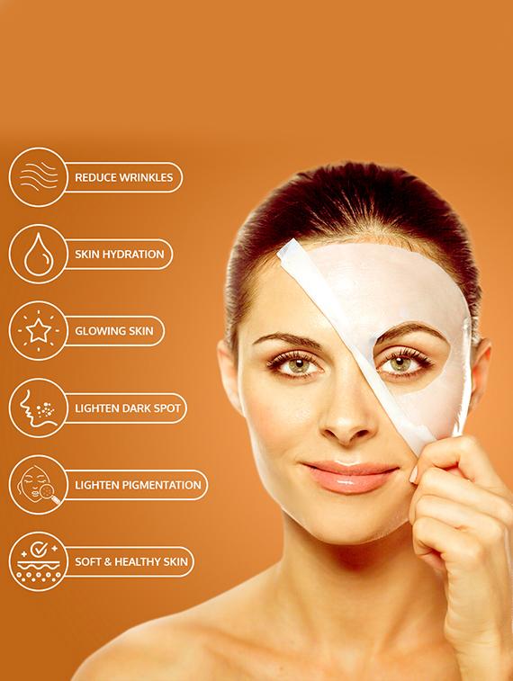 gemblue biocare orange+honey facial sheet mask pack of 6 - 17092427 - Zoom Image - 2