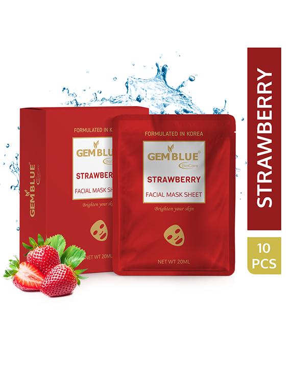gemblue biocare rose+strawberry facial sheet mask pack of 2 - 17092431 - Zoom Image - 2