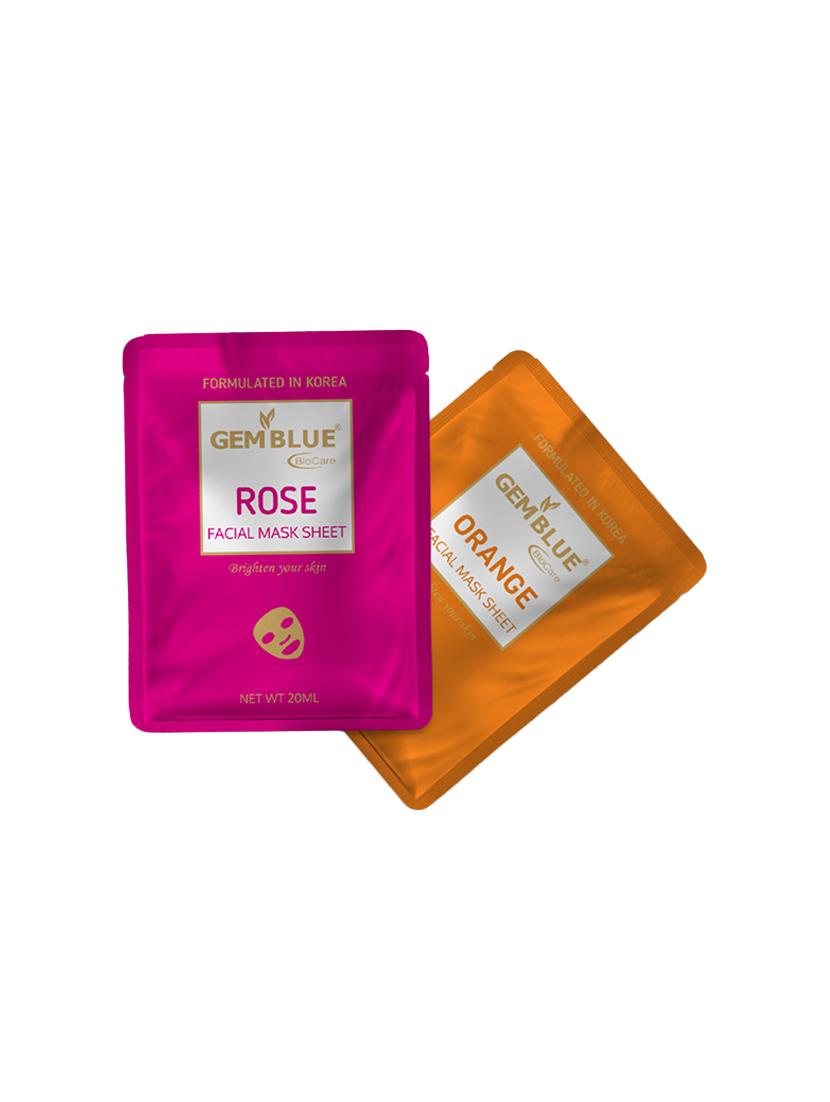 gemblue biocare rose+orange facial sheet mask pack of 2 - 17092432 - Zoom Image - 1